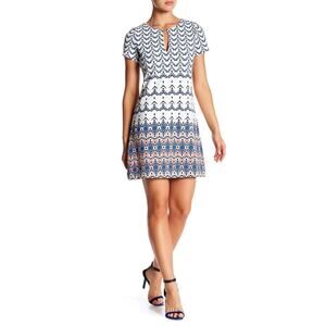 Jessica Simpson Short Sleeve Printed Shirt Dress size 10 NWT